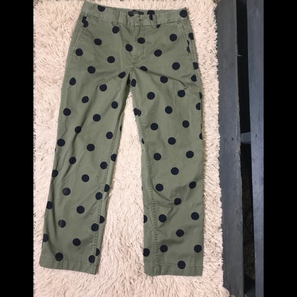 j crew boyfriend chino pant in polka dot